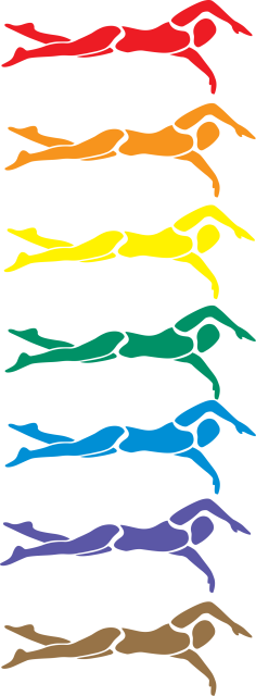 Multi-coloured swimmer
